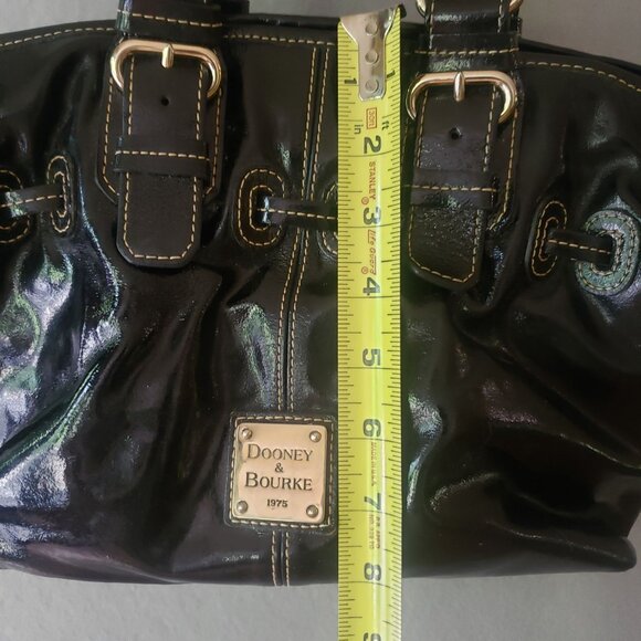 Dooney and Bourke Chiara Black Patent Leather Tote Pink Lining Large Handbag - Picture 8 of 16